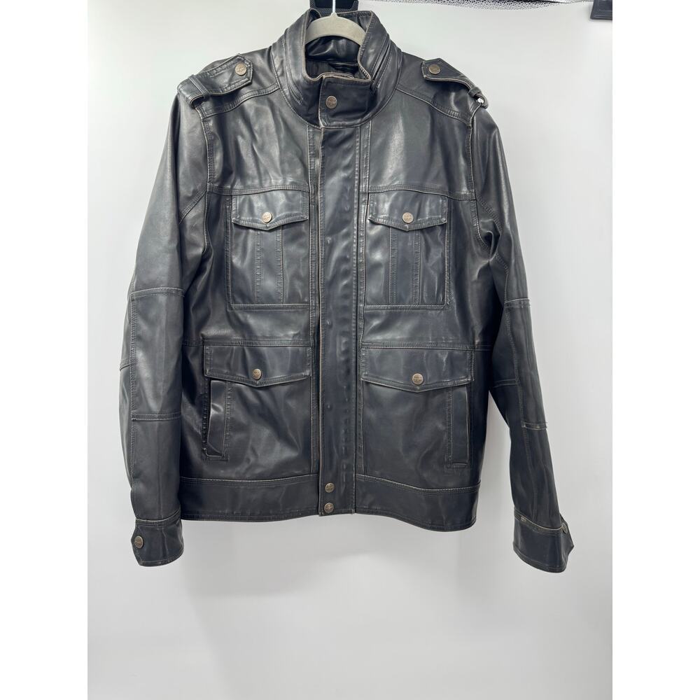 Levi's x G-III Apparel Men's Faux Leather Insulated‎ Jacket, Black Sz XLarge